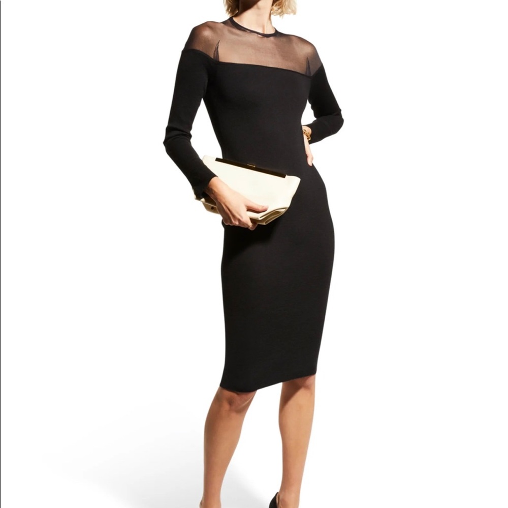 Tom Ford Silk Cashmere Knit Illusion Dress Small NWT $1950 Black